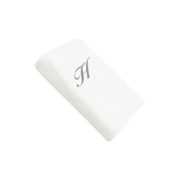 2-Piece Letter H Embroidery Cotton Bath And Hand Towel White 70x140cm