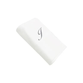 2-Piece Letter I Embroidery Cotton Bath And Hand Towel White 70x140cm