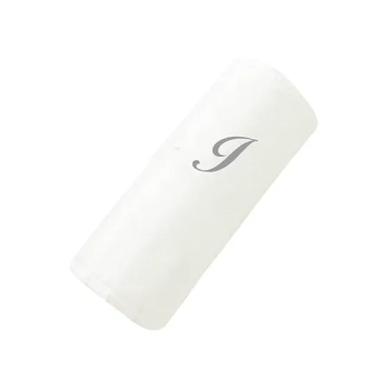 2-Piece Letter J Embroidery Cotton Bath And Hand Towel White 70x140cm