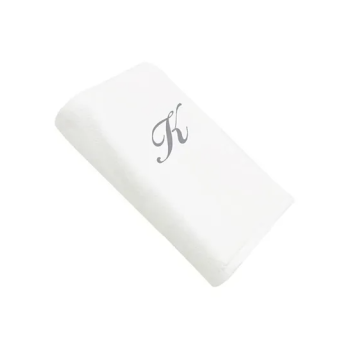 2-Piece Letter K Embroidery Cotton Bath And Hand Towel White 70x140cm