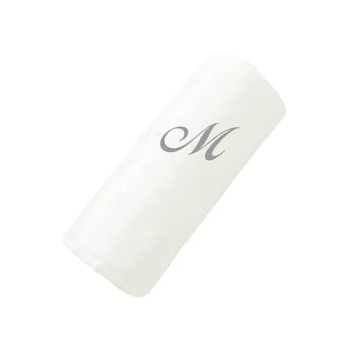 2-Piece Letter M Embroidery Cotton Bath And Hand Towel White 70x140cm