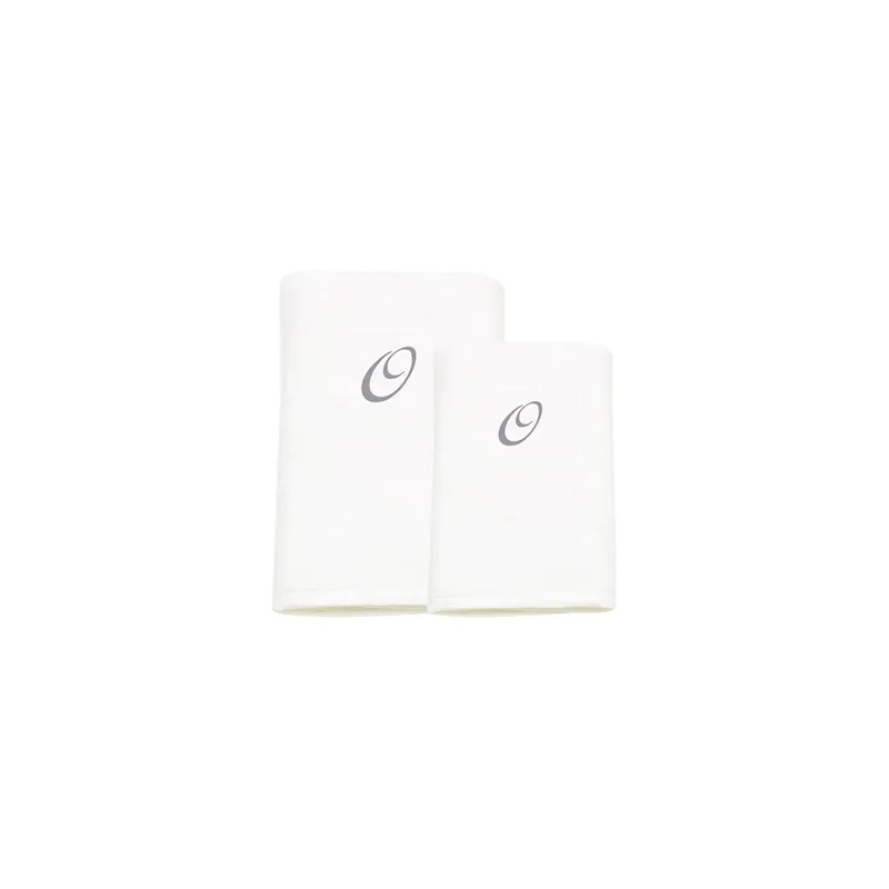 2-Piece Letter O Embroidery Cotton Bath And Hand Towel White 70x140cm