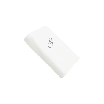 2-Piece Letter S Embroidery Cotton Bath And Hand Towel White 70x140cm