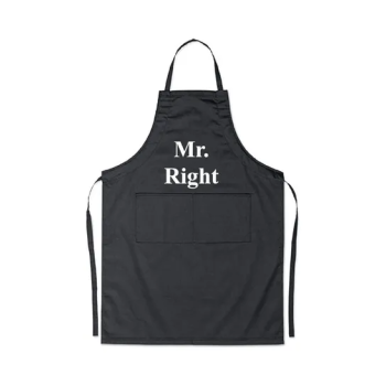 2-Piece Mr Right And Mrs Always Right Printed Apron Set Red/Black 98x69.5cm
