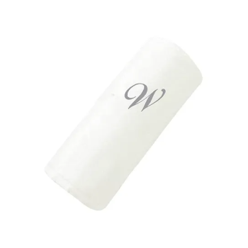 2-Piece Letter W Embroidery Cotton Bath And Hand Towel White 70x140cm