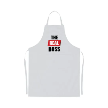 2-Piece The Boss Printed Apron Set Black/White/Red 98x69.5cm