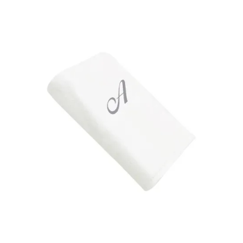 2-Pieces Letter A Embroidery Cotton Bath And Hand Towel White 70x140cm