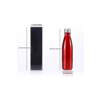 500ML Stainless Steel Vacuum Insulated Water Bottle Cola Shape Bottle Keep 12 Hours Cold & Hot Reusable Metal Leak-Proof Sports Flask 28x8x9cm