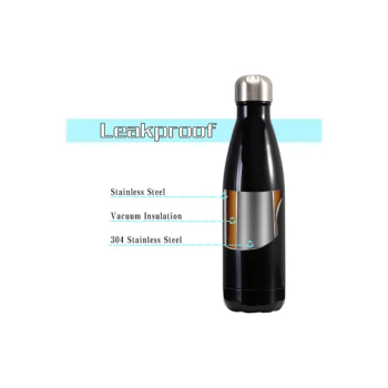 500ML Stainless Steel Vacuum Insulated Water Bottle Cola Shape Bottle Keep 12 Hours Cold & Hot Reusable Metal Leak-Proof Sports Flask 28x8x9cm