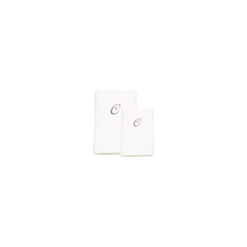 2-Piece Letter C Embroidery Cotton Bath And Hand Towel White 70x140cm C