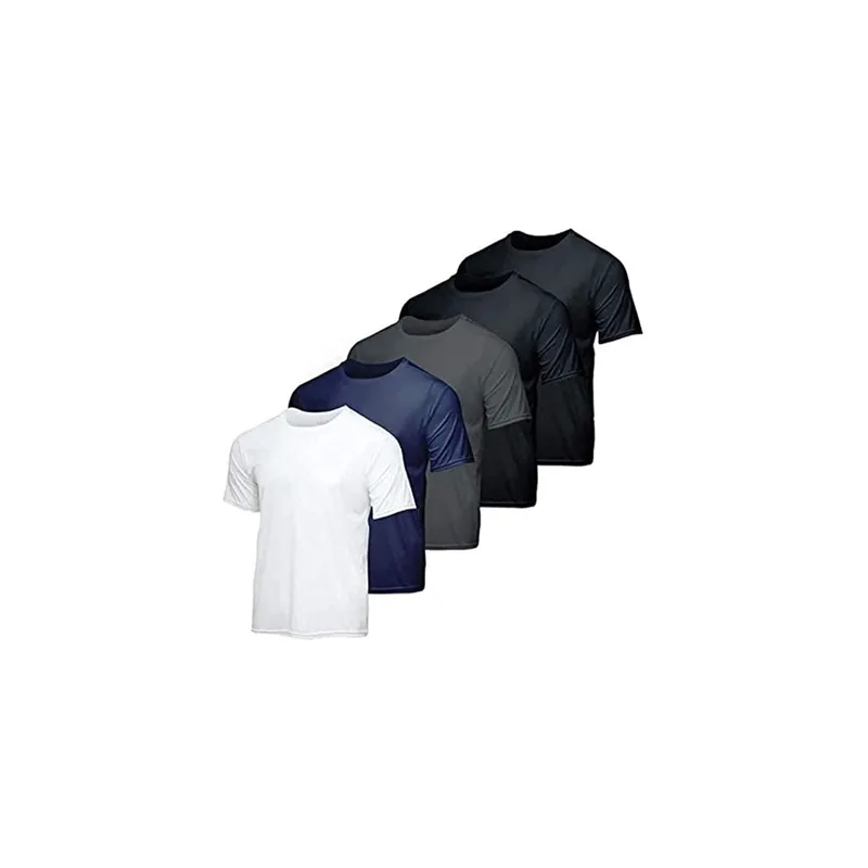 5 Pack Mens Active Quick Dry T Shirts, Athletic Running Gym Workout Short Sleeve Tee Tops