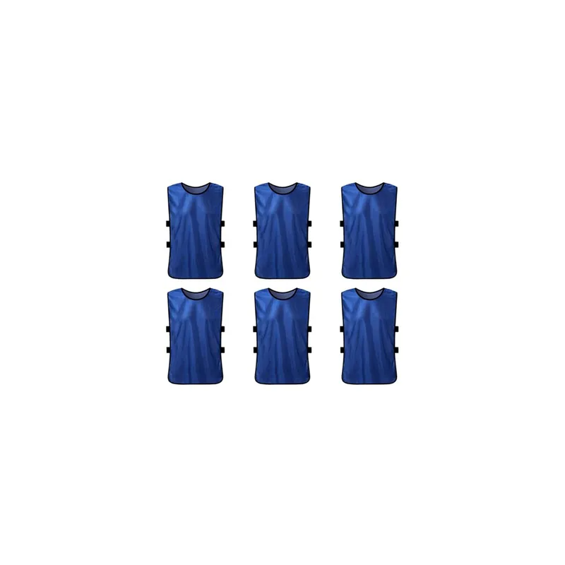 6-Piece Soccer Pinnies Quick Drying Football Team Training Bibs, Dark Blue