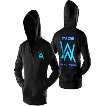Alan Walker Fade Printed Zipper Hoodie Black