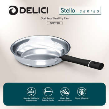 Delici DFP 22B Stainless Steel Fry Pan