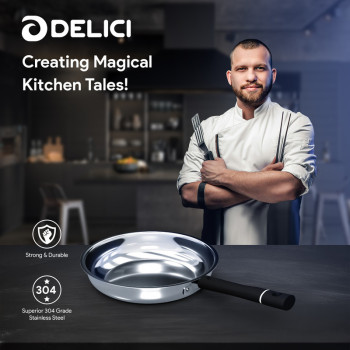 Delici DFP 22B Stainless Steel Fry Pan