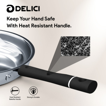 Delici DFP 22B Stainless Steel Fry Pan