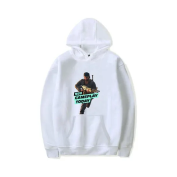 Men Fashion Game Figure Printing Sweatshirt White