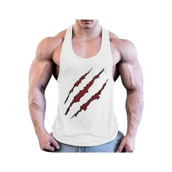 Men Fitness Tank Top Muscle Tees Scratch Pattern 3D Printed Sleeveless T-shirt Bodybuilding Gym Vest Tops