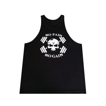 Mens Skull Print Stringer Bodybuilding Gym Tank Tops Black Sleeveless Workout Shirt Fitness Vest