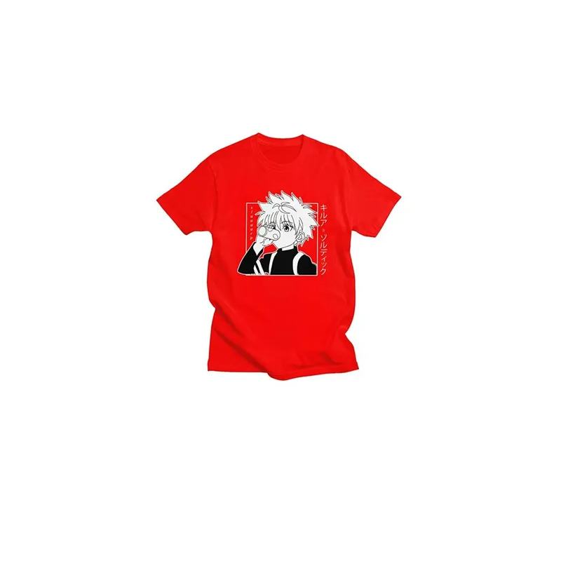 Men Women Tops Kawaii Hunter X Hunter Killua Zoldyck Red T-shirt