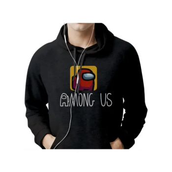 Among Us Game Graphic Detail Hoodie Black