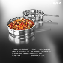 Delici DFP 2428W 2 PCS Stainless Steel Fry pan set