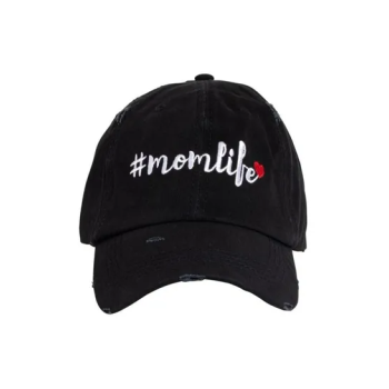 Mom Life Embroidered Black...
