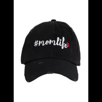 Mom Life Embroidered Black...