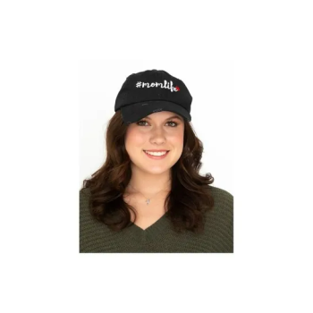 Mom Life Embroidered Black Baseball Cap