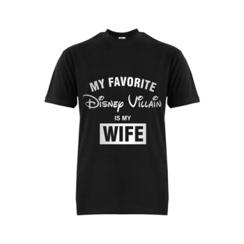 FMSTYLES My Favorite Disney Villain Is My Wife Short Sleeve T-shirt Black