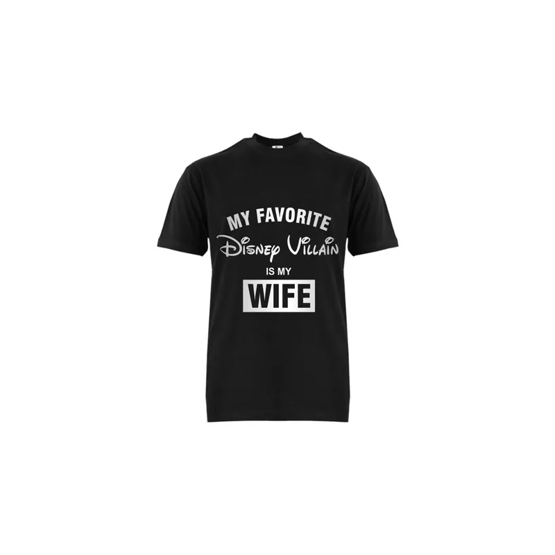 FMSTYLES My Favorite Disney Villain Is My Wife Short Sleeve T-shirt Black