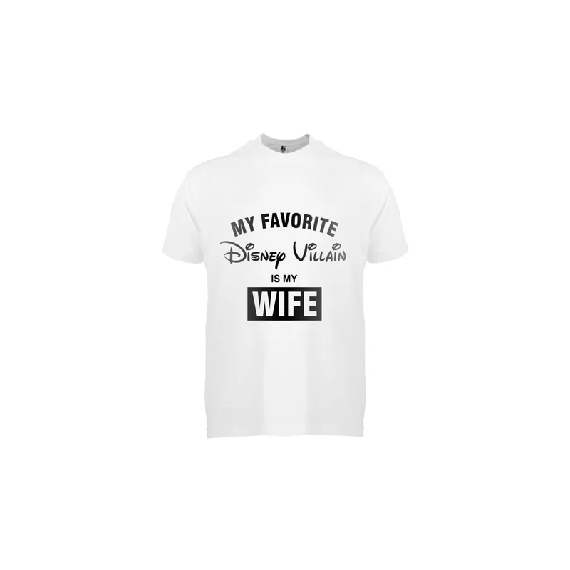 FMSTYLES My Favorite Disney Villain Is My Wife Short Sleeve T-shirt White