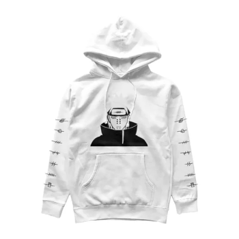 Naruto Akatsuki Pain Unisex Teens Long Casual Printing White Hooded Top