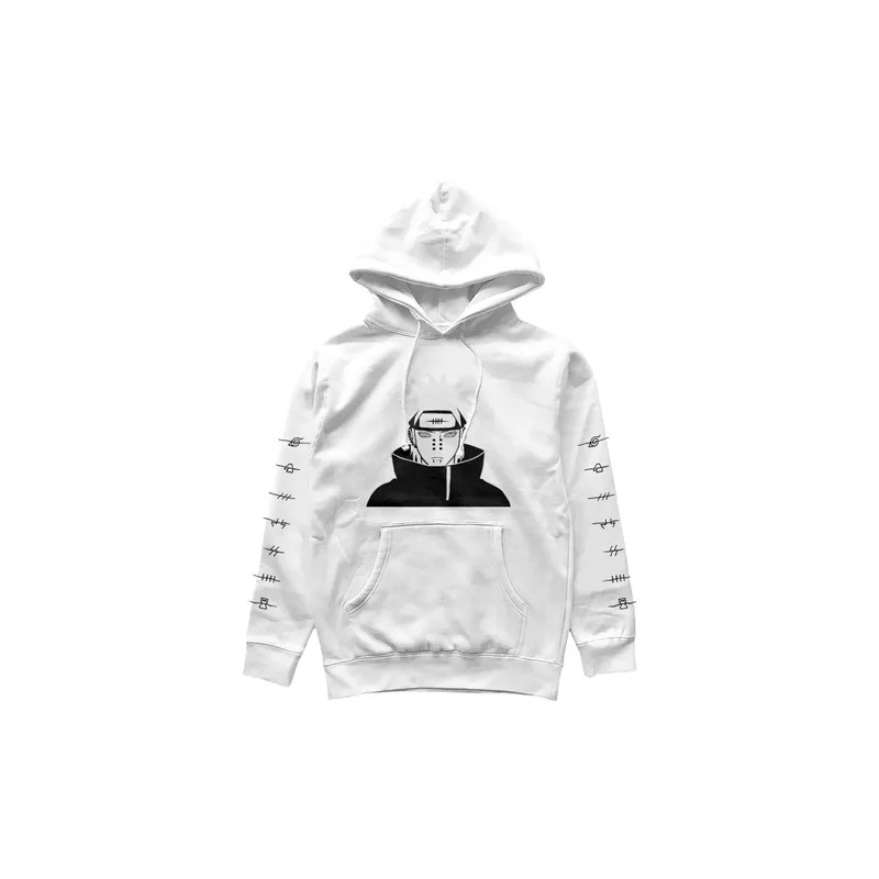 Naruto Akatsuki Pain Unisex Teens Long Casual Printing White Hooded Top