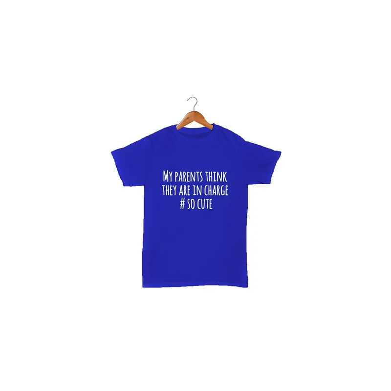 My Parents Think They Are In Charge Printed T-Shirt, Blue
