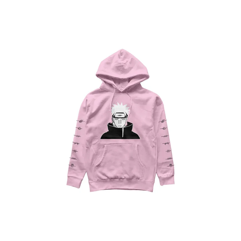 Naruto Akatsuki Pain Unisex Teens Long Casual Printing Pink Hooded Top