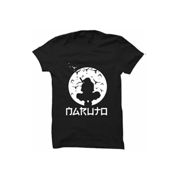 Naruto Printed Japanese Anime Black T-shirt
