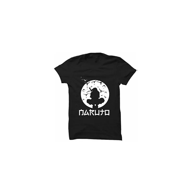 Naruto Printed Japanese Anime Black T-shirt