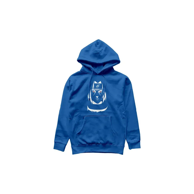 Naruto Red Hoodies Men Hot Japanese Anime Harajuko Sweatshirts Hip Hop Graphic(Blue)