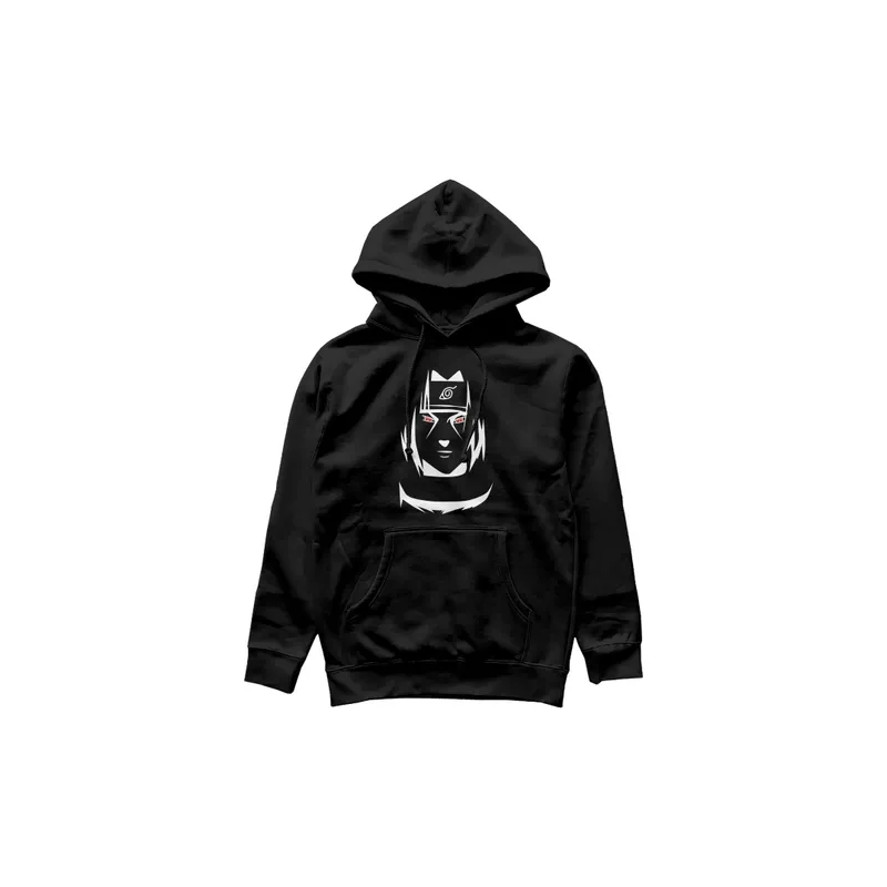 Naruto Red Hoodies Men Hot Japanese Anime Harajuko Sweatshirts Hip Hop Graphic (Black)