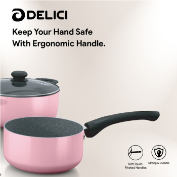 Delici DGAN 9P 9 Pcs Granite Coated Aluminium Non-Stick Cookware Set