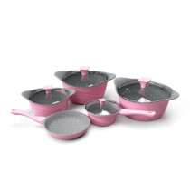 Delici DGDN 9P Granite Coated Die Cast Aluminium Cookware Set