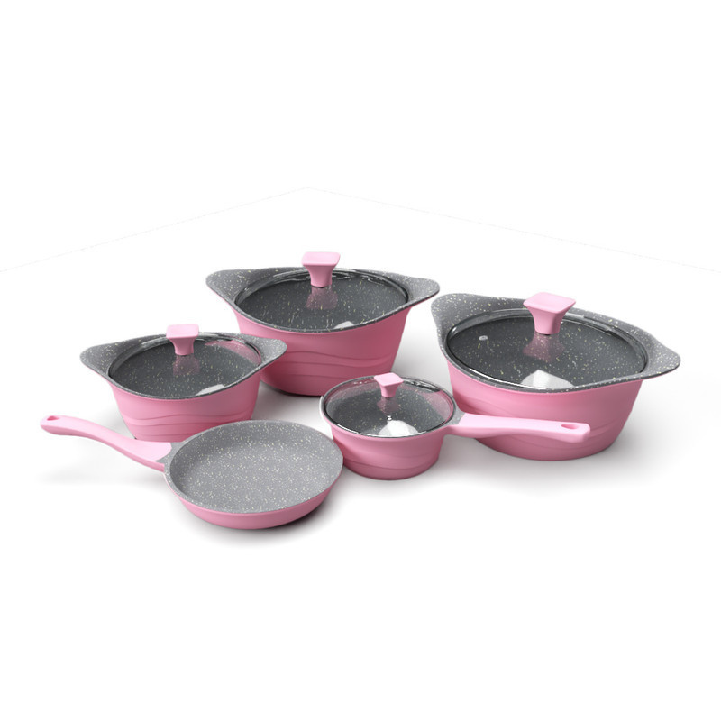 Delici DGDN 9P Granite Coated Die Cast Aluminium Cookware Set