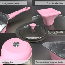 Delici DGDN 9P Granite Coated Die Cast Aluminium Cookware Set
