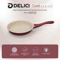 Delici Top-Tier Granite Coated Die-Cast Aluminum Non-Stick Fry Pan DGDN FP24M