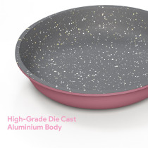 Delici DGDN FP24P Granite Coated Die-Cast Aluminum Non-Stick Fry Pan