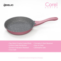 Delici DGDN FP24P Granite Coated Die-Cast Aluminum Non-Stick Fry Pan