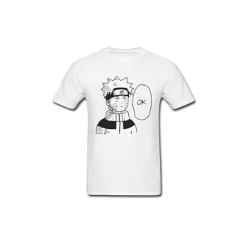 Naruto Sketch Face Printed T-shirt White