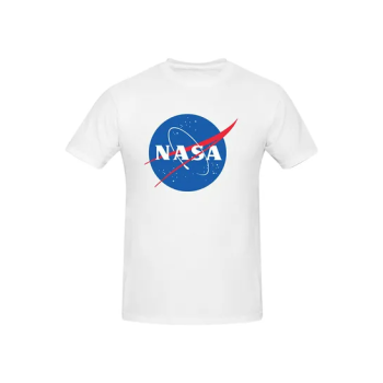 Nasa Logo Printed Cotton Short Sleeve T-Shirt White