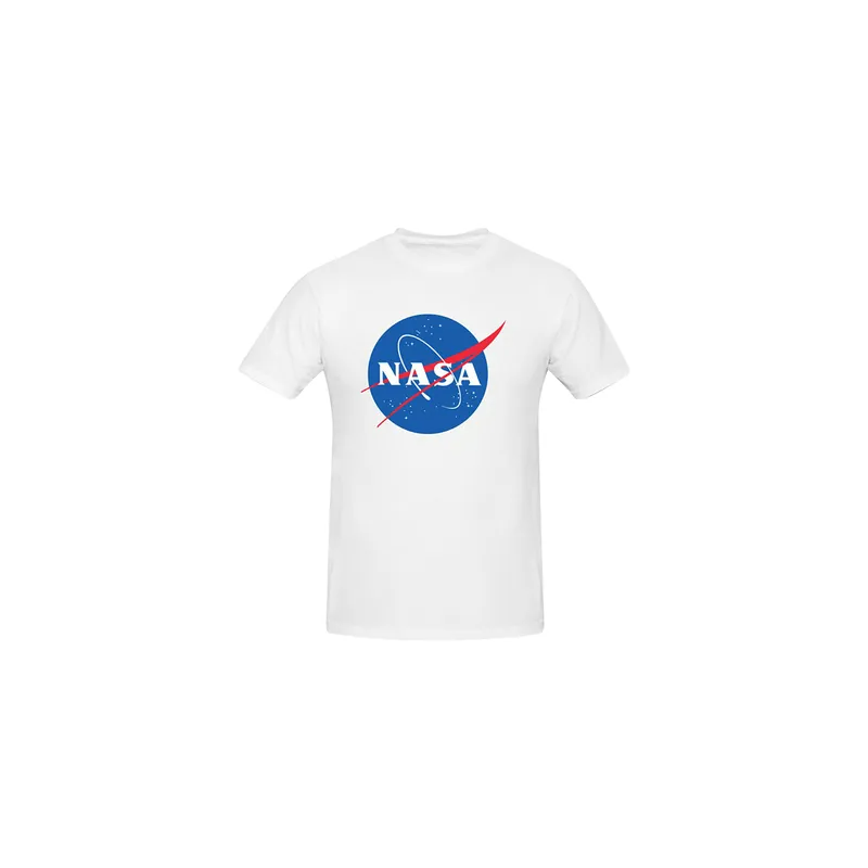 Nasa Logo Printed Cotton Short Sleeve T-Shirt White